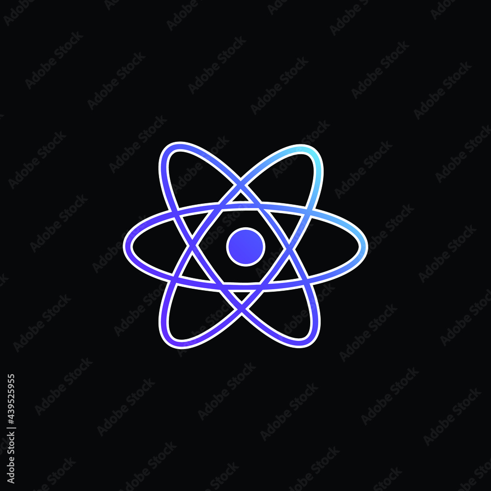 Atom Symbol blue gradient vector icon