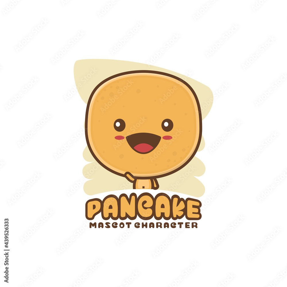 cute pancake mascot character cute pancake mascot character