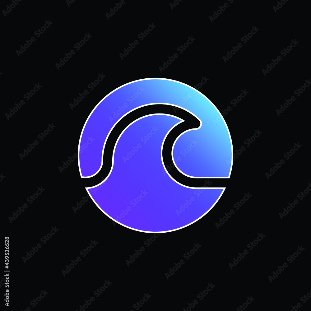 Beach blue gradient vector icon Beach blue gradient vector icon