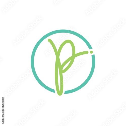 Initials letters P logo design vectors unique