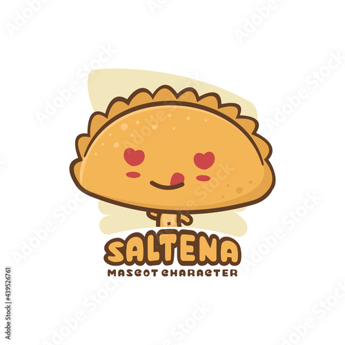 cute saltena cake mascot character designs