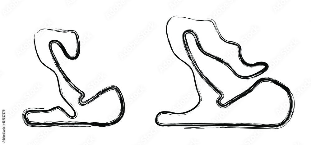 Zandvoort circuit, the Netherlands ( f1; formula ). Dutch grand prix race track for motorsport and autosport. Vector, line pattern. Top view. Zandvoort circuit, the Netherlands ( f1; formula ). Dutch grand prix race track for motorsport and autosport. Vector, line pattern. Top view.