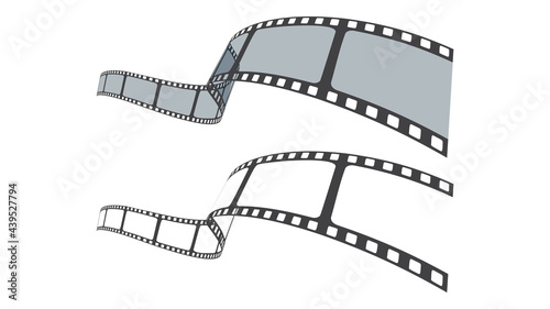 Film strip in perspective. Set of blank cinema film strip frames. Art design filmstrip for advertisement, brochure, banner, flyer. Template for cinema festival or presentation. Film industry concept.