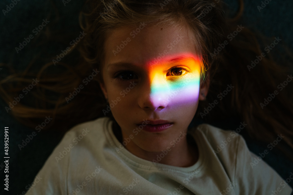 Rainbow in my eyes. The year of hope Stock Photo Adobe Stock
