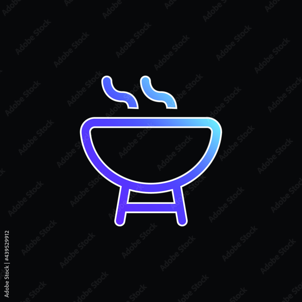 Barbecue Outline blue gradient vector icon Barbecue Outline blue gradient vector icon