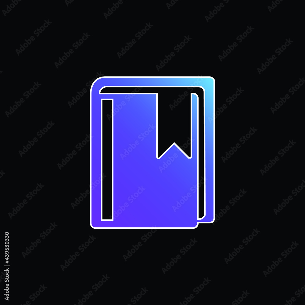 Book With Bookmark blue gradient vector icon Book With Bookmark blue gradient vector icon