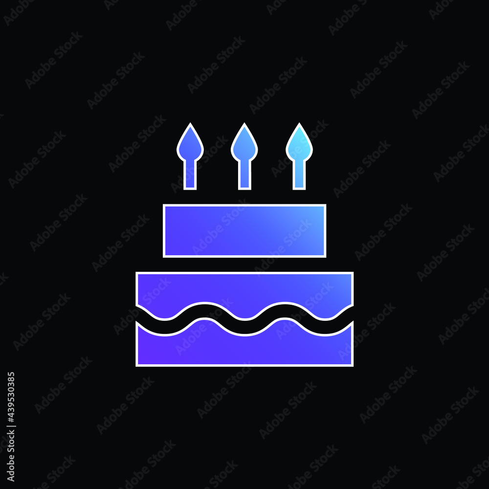 Birthday Cake blue gradient vector icon Birthday Cake blue gradient vector icon