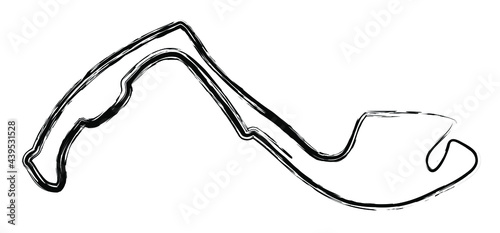 Circuit Monaco, Monte Carlo ( f1; formula ). street race, grand prix race track for motorsport and autosport. Vector, line pattern. Top view.