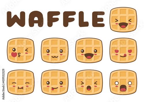 cartoon waffle. emoticons