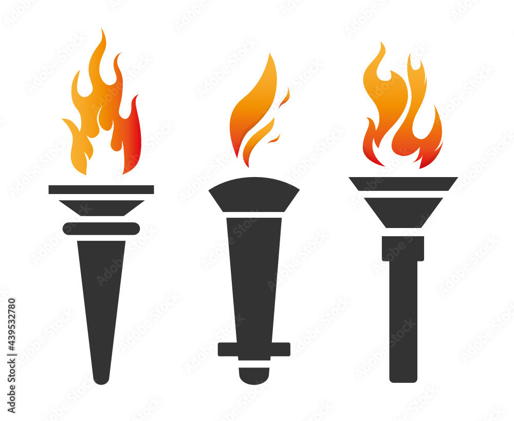 torch Black Collection symbol illustration abstract design on Background torch Black Collection symbol illustration abstract design on Background