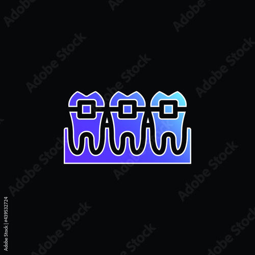Braces blue gradient vector icon