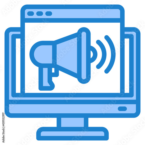 advertizing blue style icon