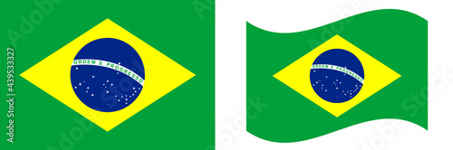 Brazil Flag. vector illustration. Brazil national flag set vector illustration. Illustration of the Brazil flag. brazil official national flag.