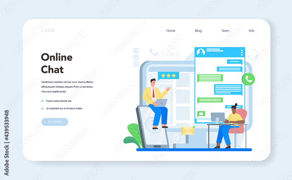 Online consulting chat web banner or landing page. Research Online consulting chat web banner or landing page. Research
