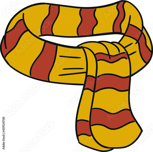 Yellow and orange cute warm vector scarf illustration