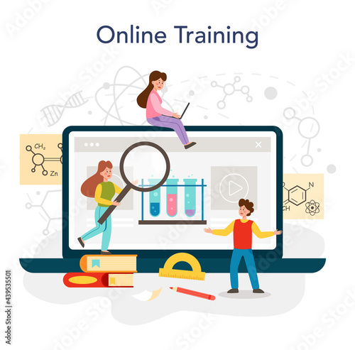 Chemistry studying online service or platform. Chemistry lesson