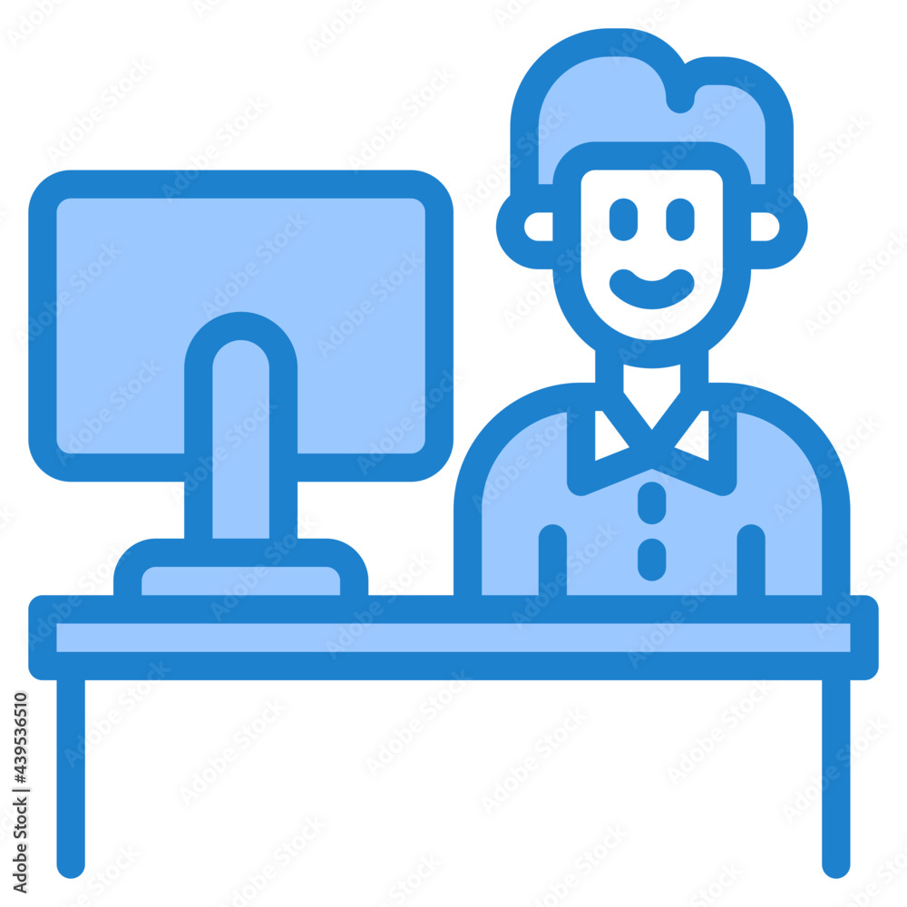 elearning blue style icon