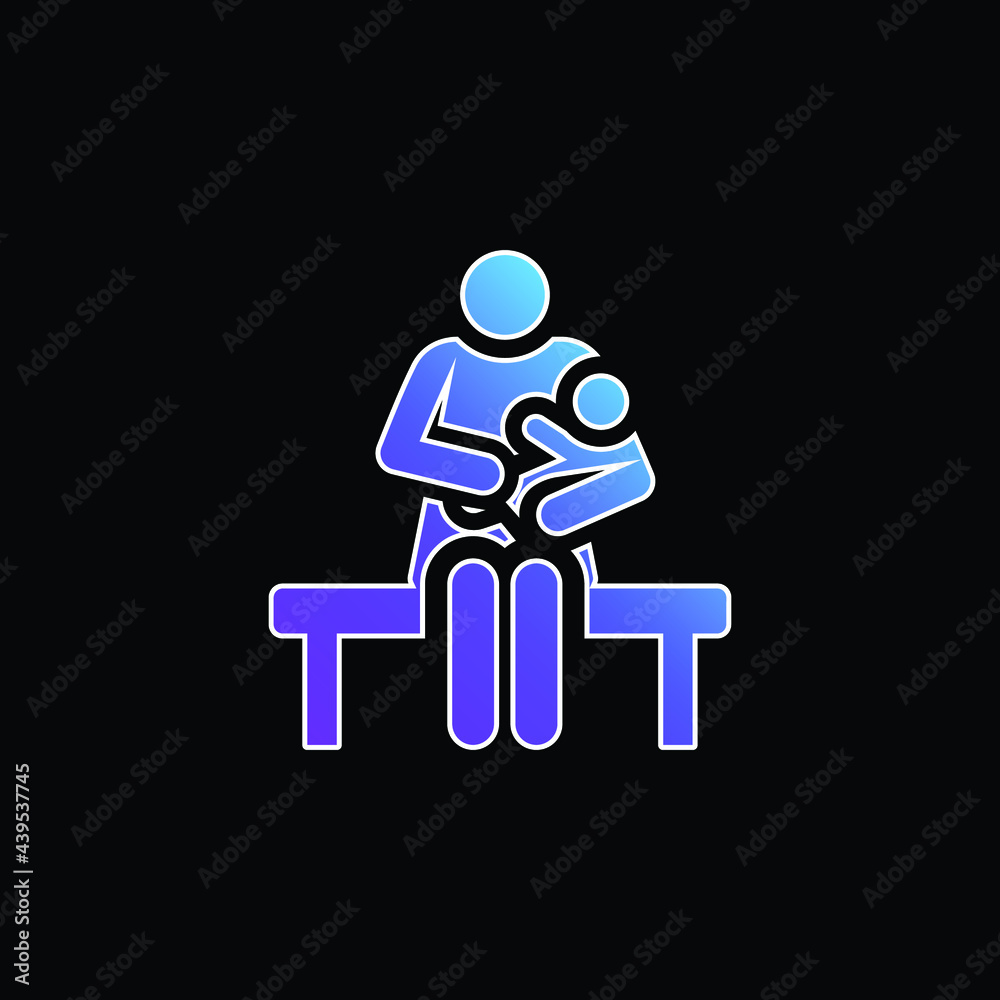 Breastfeeding blue gradient vector icon Breastfeeding blue gradient vector icon
