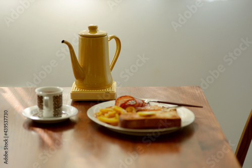 Delicious and healthy breakfast in Japanese home environment