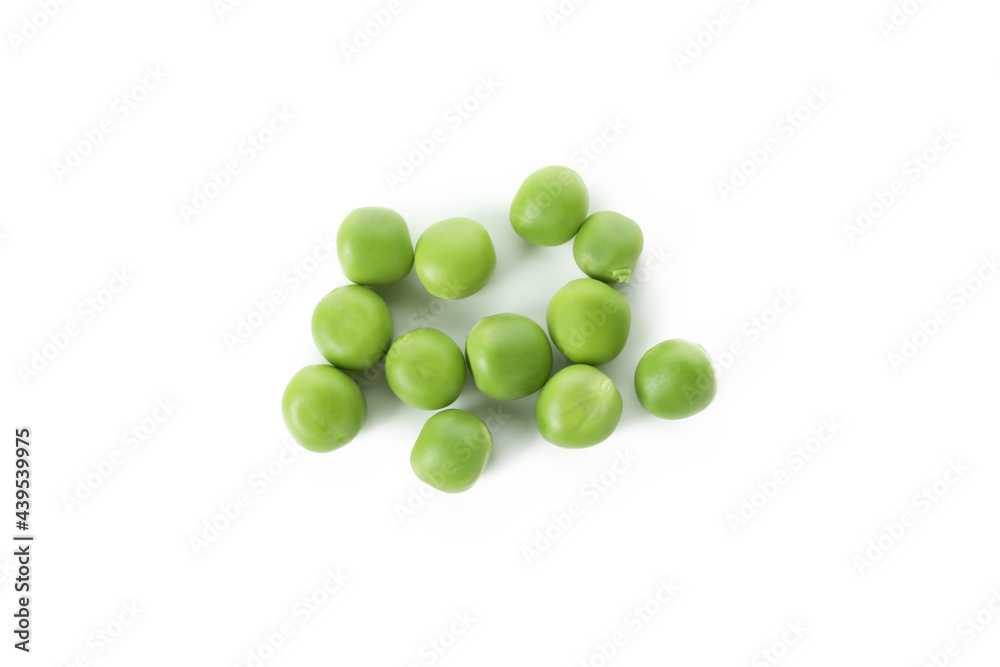 Green pea seeds isolated on white background Green pea seeds isolated on white background