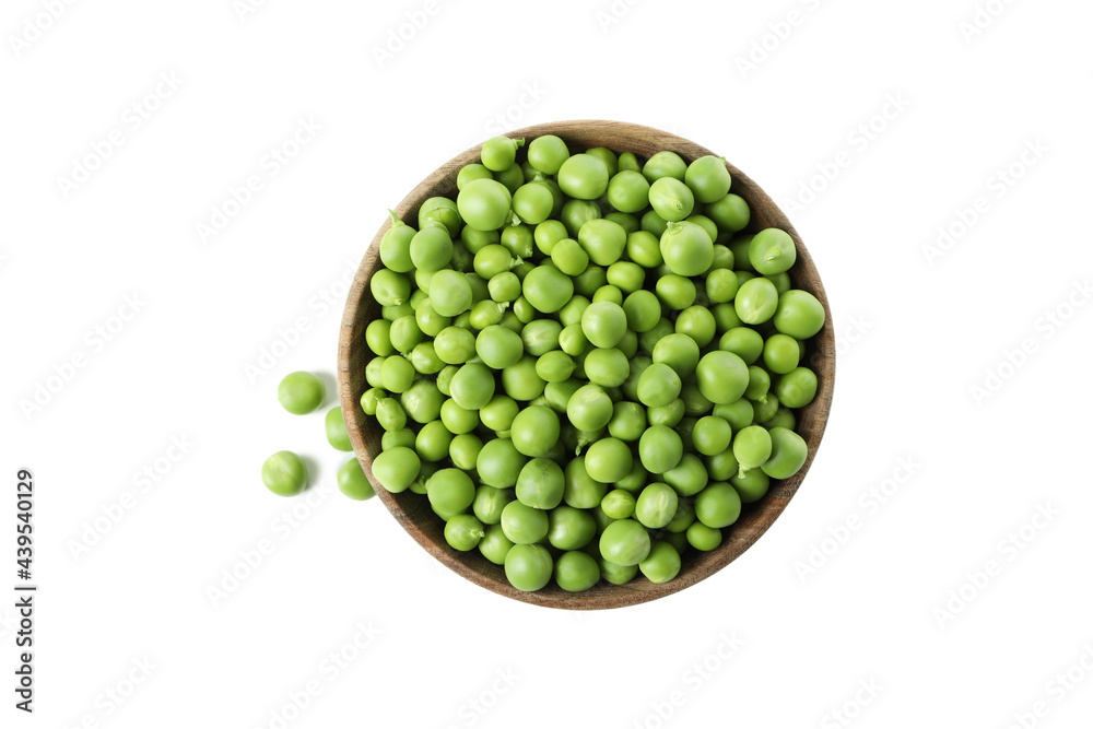 Bowl with pea seeds isolated on white background Bowl with pea seeds isolated on white background