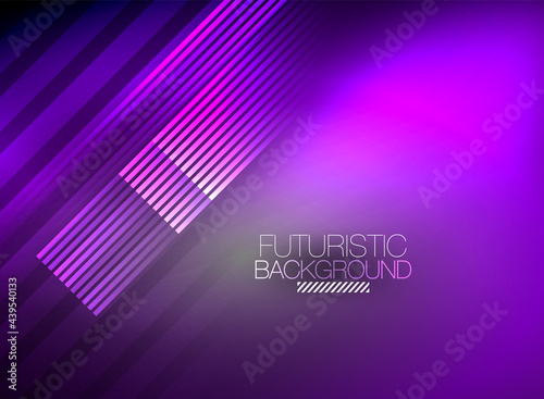 Bright neon color techno abstract background  shiny glowing neon lines in the dark background