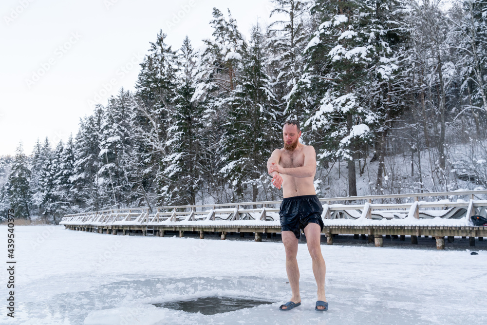 Man Just Step Out Of Ice Hole Man Just Step Out Of Ice Hole