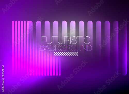 Bright neon color techno abstract background  shiny glowing neon lines in the dark background