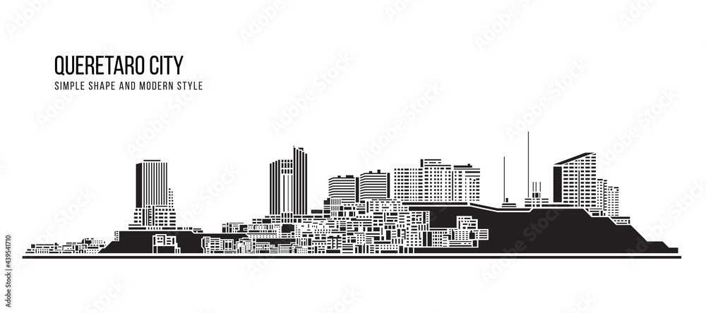 Cityscape Building Abstract Simple shape and modern style art Vector design - Queretaro city