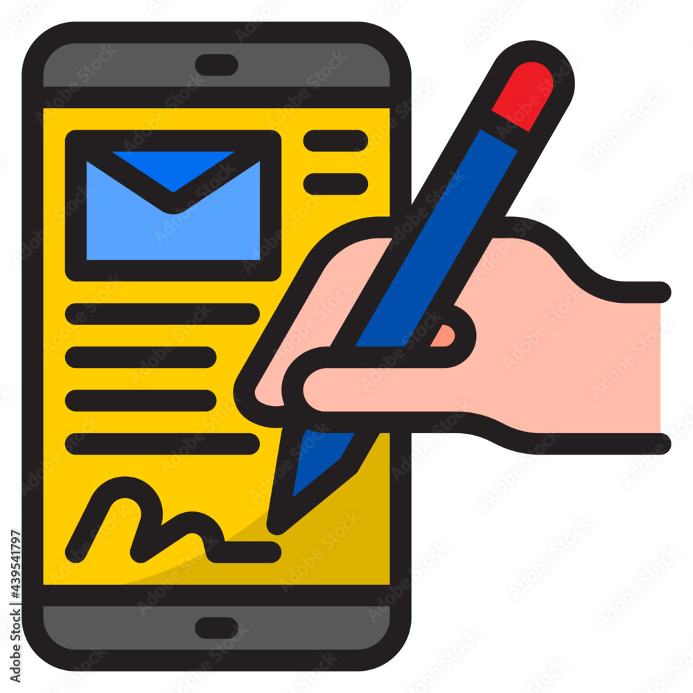 smartphone color line style icon smartphone color line style icon