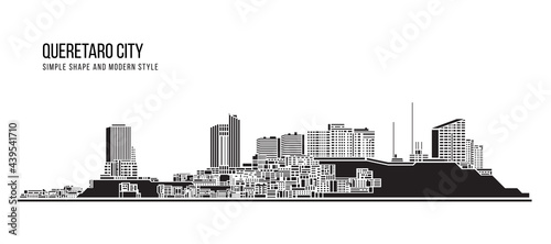 Cityscape Building Abstract Simple shape and modern style art Vector design - Queretaro city