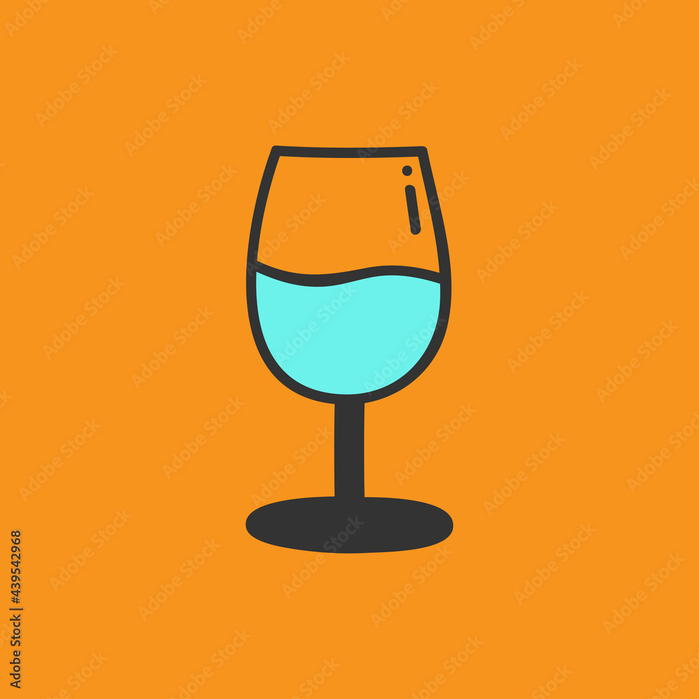 glass cocktail in an elegant cup. continuous line drawing doodle minimalist design glass cocktail in an elegant cup. continuous line drawing doodle minimalist design