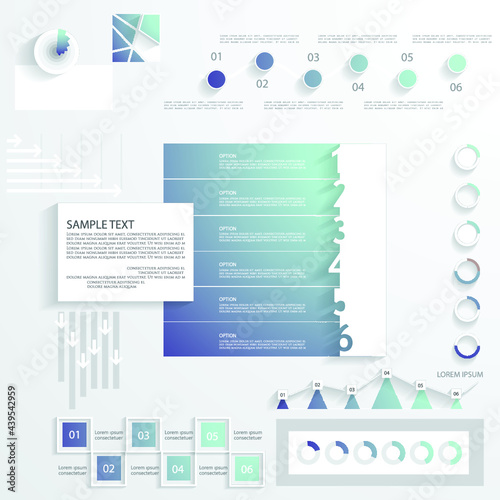 Design for business data visualization, cover layout and infographic