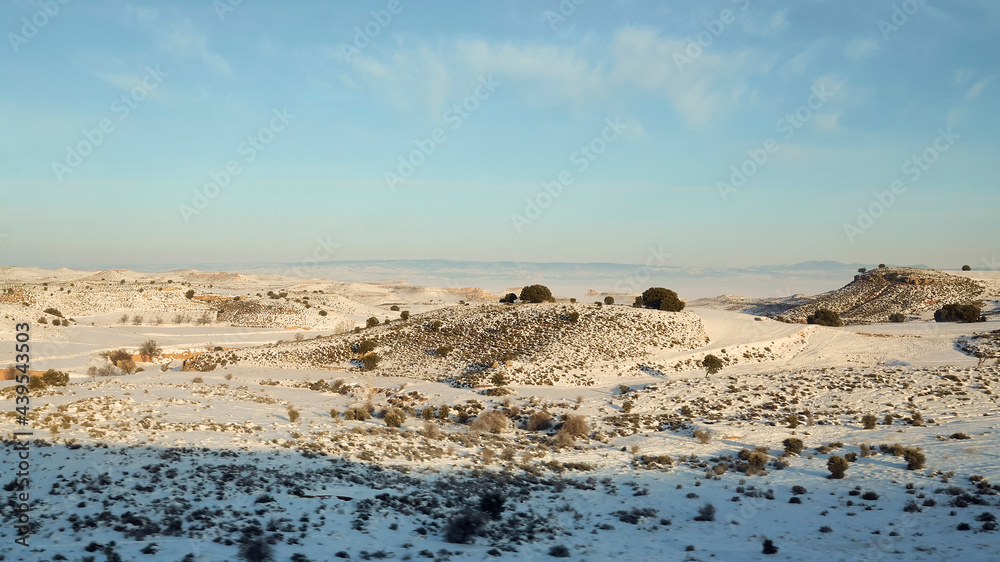 Snowy landscape in spain after a storm Snowy landscape in spain after a storm