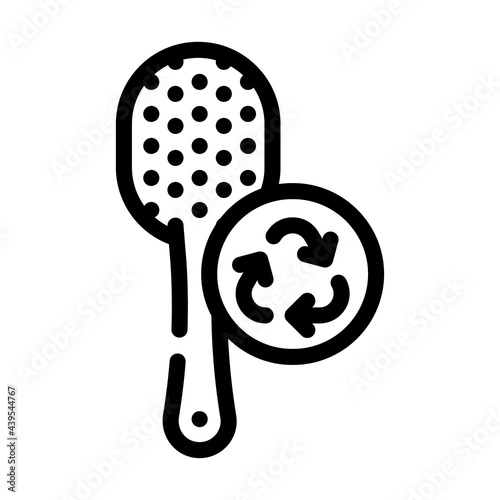 hairbrush zero waste accessory line icon vector. hairbrush zero waste accessory sign. isolated contour symbol black illustration