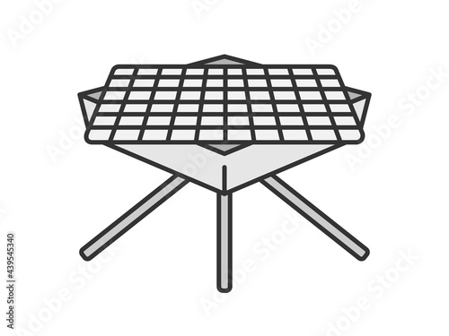 キャンプ用の焚き火台のイラスト