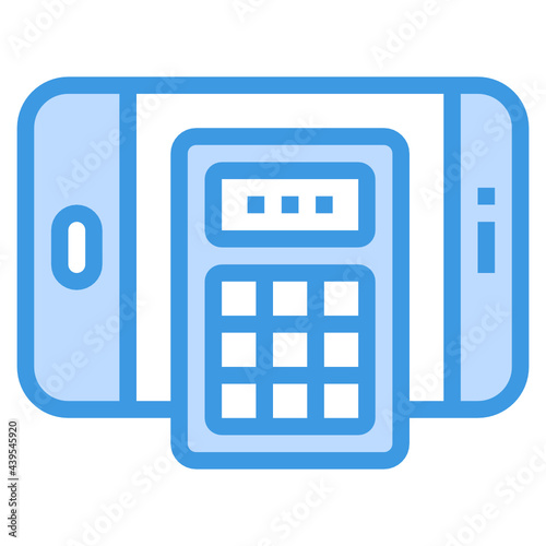 Calculator blue line icon
