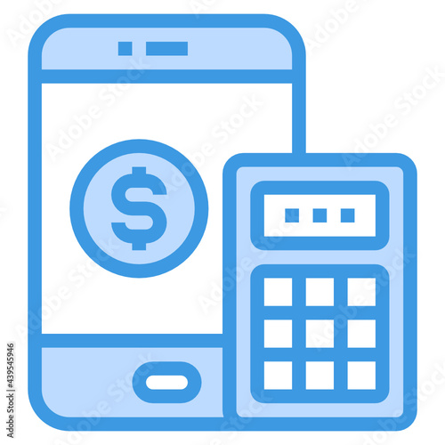 Calculator blue line icon