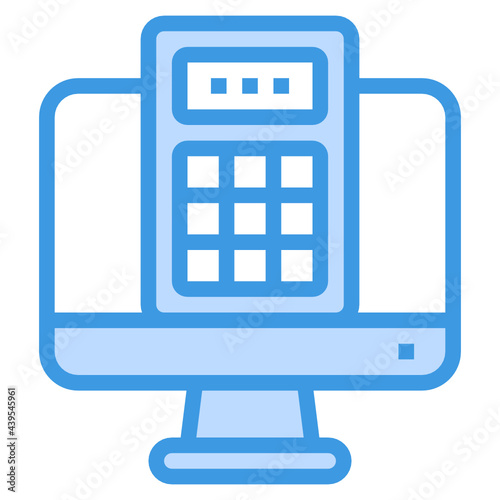 Calculator blue line icon