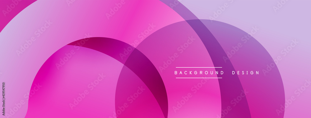 Abstract overlapping lines and circles geometric background with gradient colors