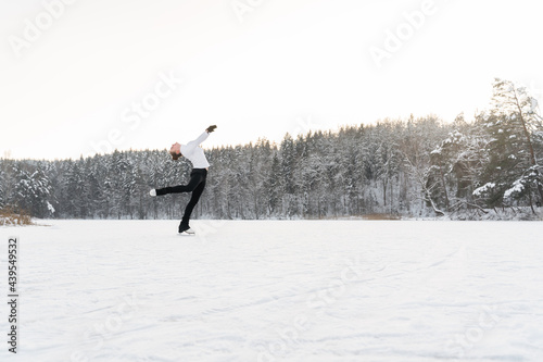 Ice Skater Training Outdoors