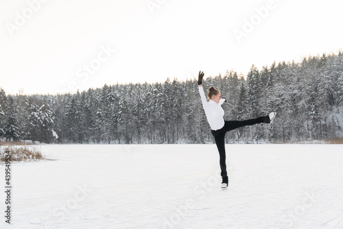 Ice Skater Training In The Nature photo