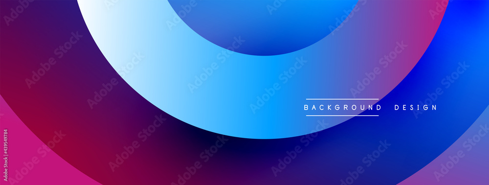 Abstract overlapping lines and circles geometric background with gradient colors