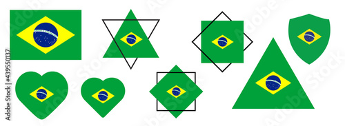 Brazil Flag. vector illustration. Brazil national flag set vector illustration. Illustration of the Brazil flag. brazil official national flag.