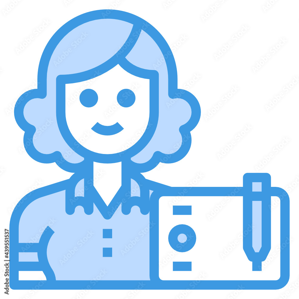 Graphic Designer blue line icon Graphic Designer blue line icon