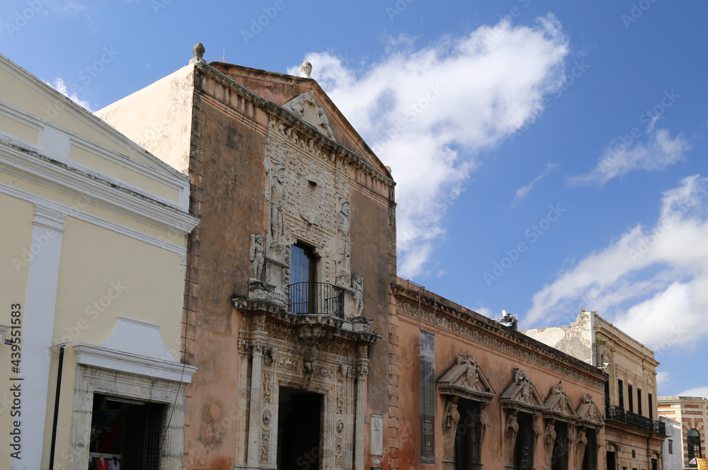 Colonial buildings in the city of Merida, Mexico