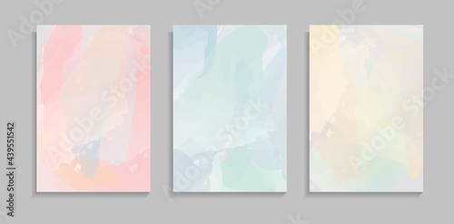 Set Of Abstract Colorful Watercolor Texture Background. Can Be Used For Cover  Banner  Wallpaper Or Card Template.