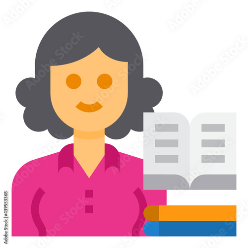Librarian flat icon