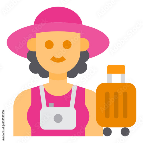 Tourist flat icon