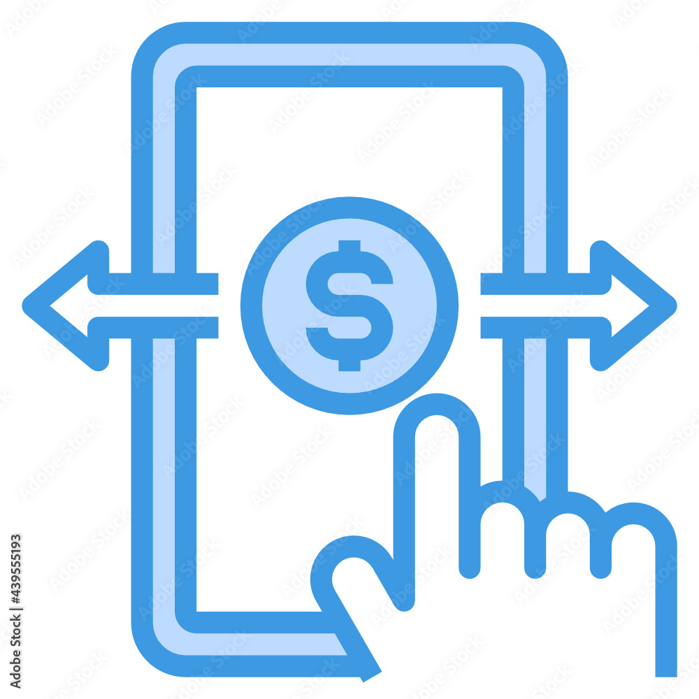 Online Banking blue line icon Online Banking blue line icon